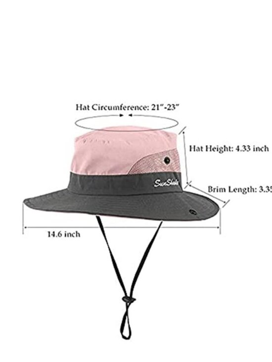 2 Pack Summer Sun-Hat Ponytail - Outdoor UV-Protection Mesh Wide Brim Foldable